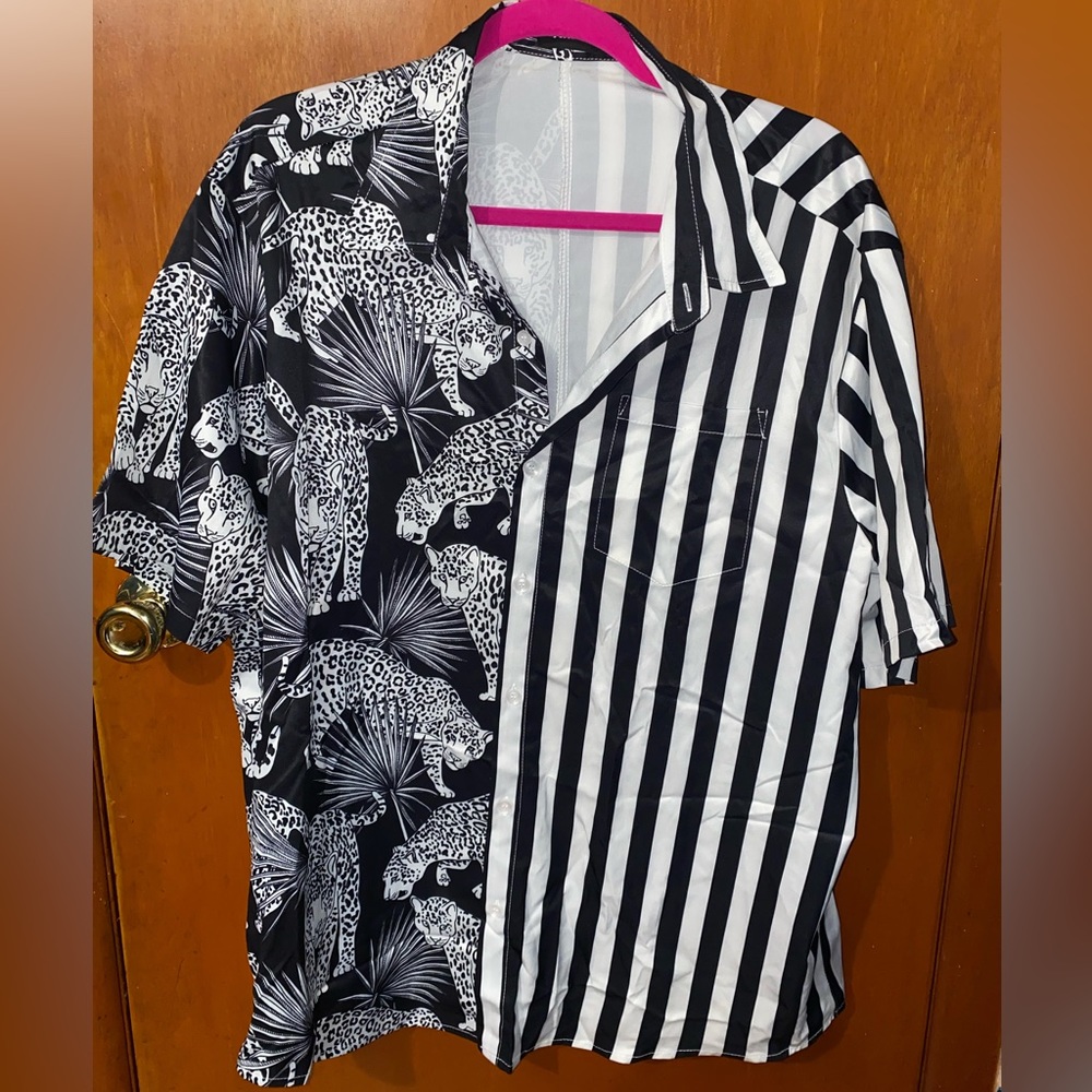 Male printed button down shirt